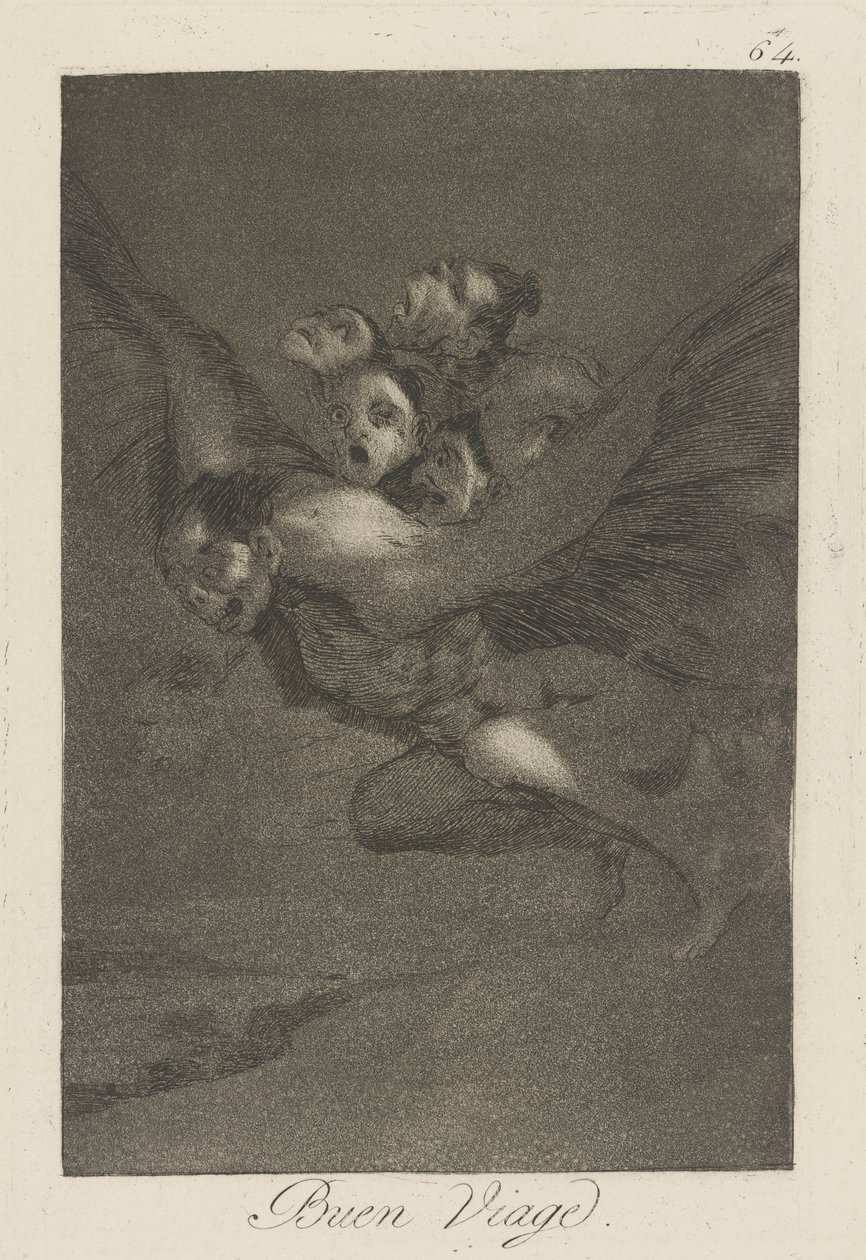 Šťastnou cestu. (Bon Voyage.), pl. 64 ze série Rozmary od Francisco de Goya