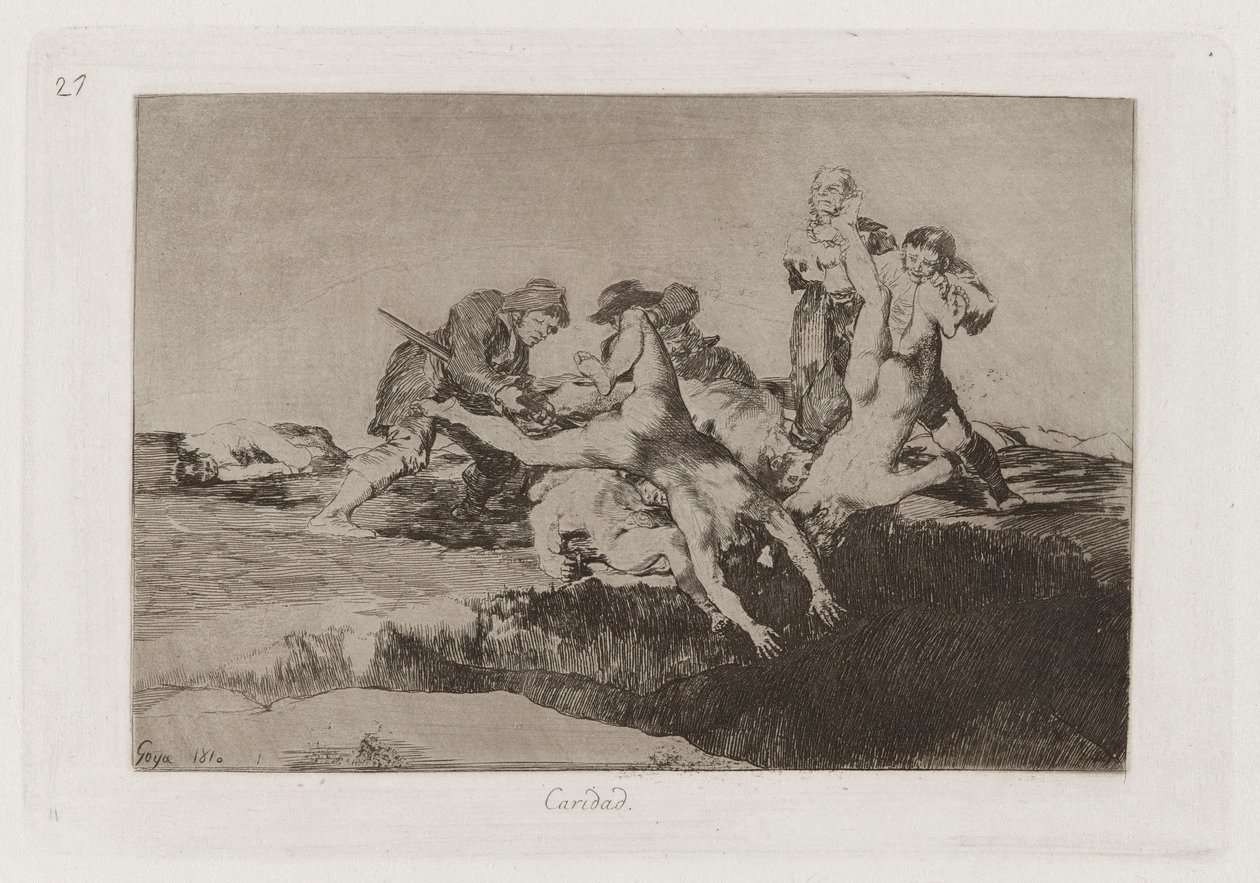 Charita, deska 27 z The Disasters of War od Francisco de Goya
