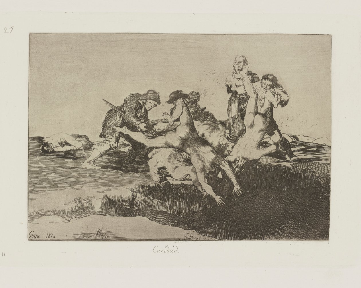 Charita. (Charita.), pl. 27 ze série The Disasters of War od Francisco de Goya