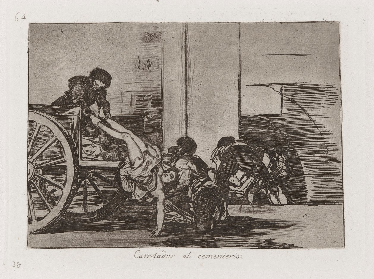 Carloads to the Cemetery, Plate 64 from The Disasters of War od Francisco de Goya