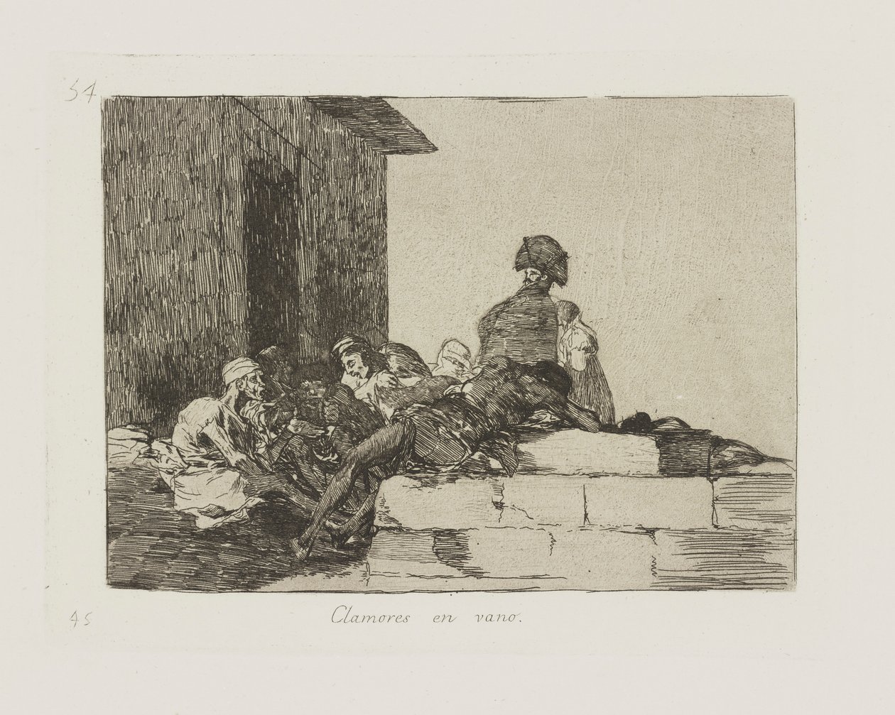Marné volání. (Odvolání jsou marná.), pl. 54 ze série The Disasters of War od Francisco de Goya