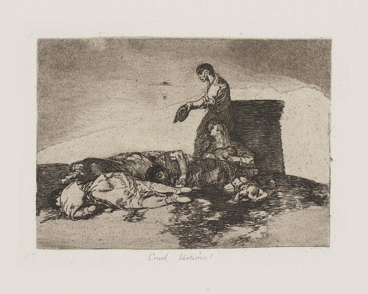 Krutá škoda! (Krutý příběh běda!), pl. 48 ze série The Disasters of War od Francisco de Goya