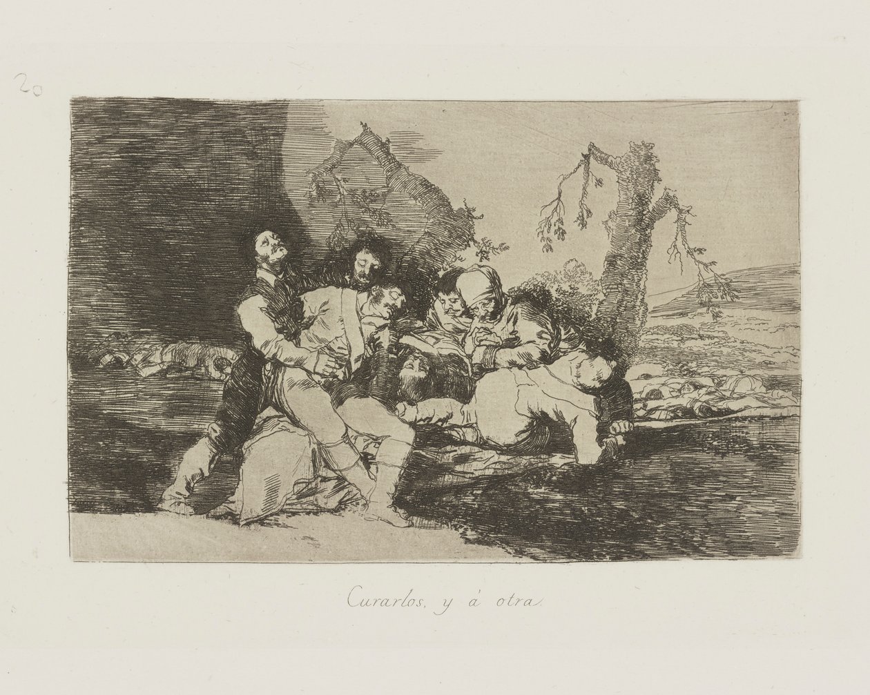 Vyléčit je a ? další. (Zbavte se jich a jděte na další.), pl. 20 ze série The Disasters of War od Francisco de Goya