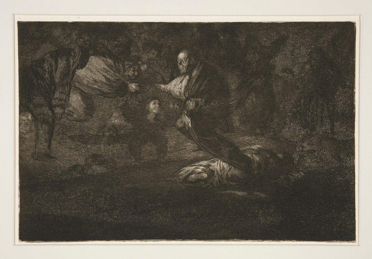 Bůh je vzkřísí a oni se spojí (Bůh je stvořil a oni se spojili), pl. 18 ze série Přísloví od Francisco de Goya