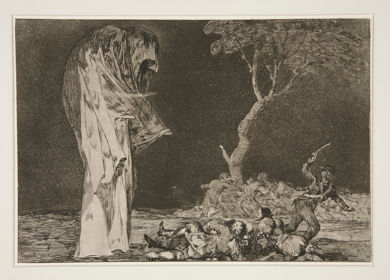 Nesmysl strachu (The Folly of Fear), pl. 2 z Přísloví od Francisco de Goya