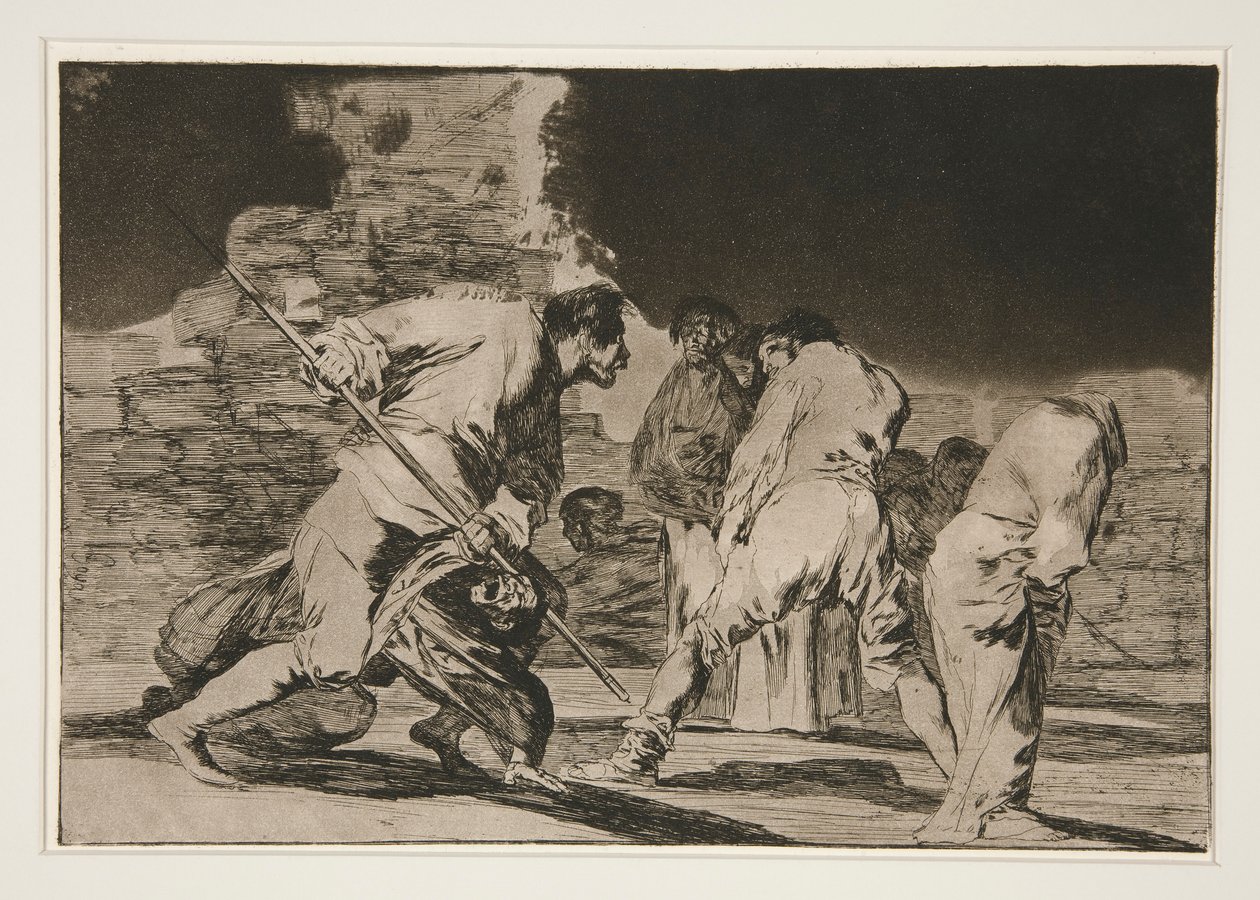 Nesourodé furioso (Furious Folly), pl. 6 ze série Los proverbios od Francisco de Goya