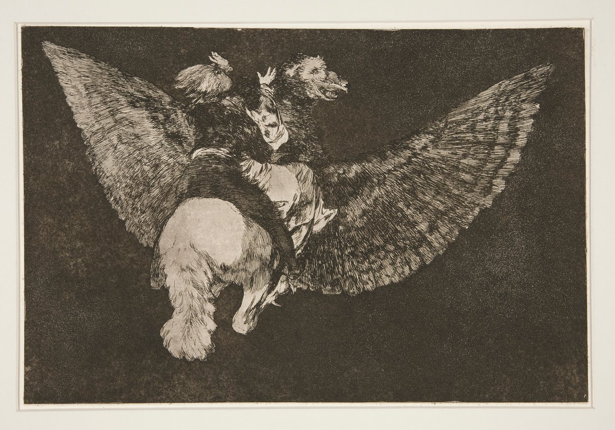 Disparate volante (Flying Folly), pl. 5 ze série Los proverbios od Francisco de Goya