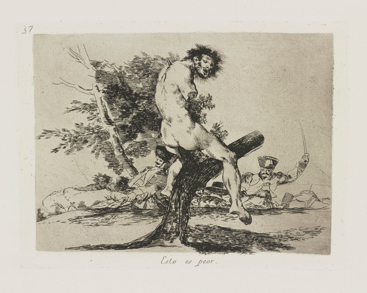 Tohle je horší. (To je horší), pl. 37 ze série The Disasters of War od Francisco de Goya