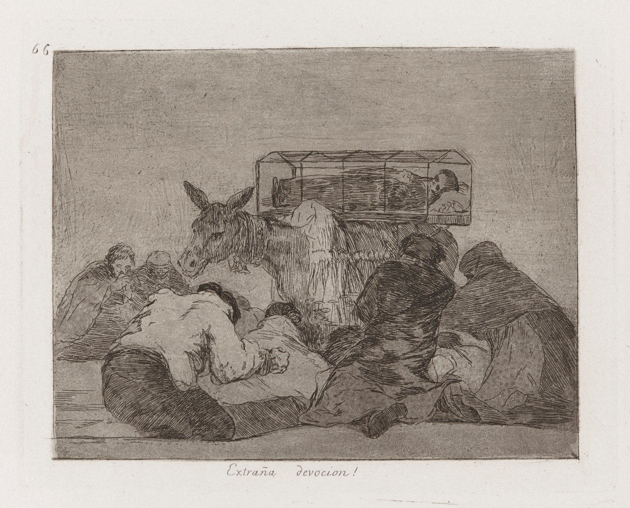 Zvláštní oddanost! (Strange Devotion!), Plate 66 z The Disasters of War od Francisco de Goya