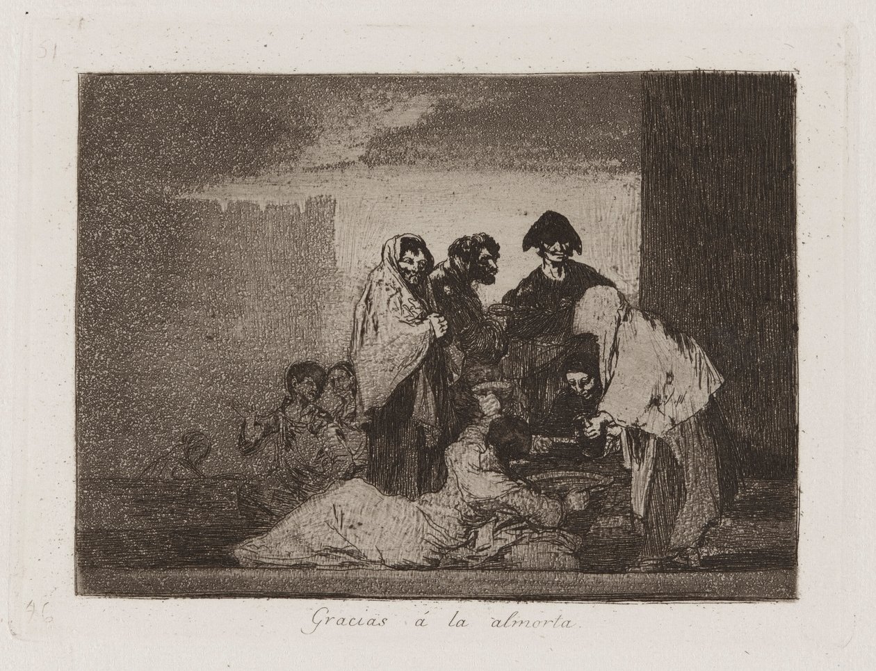 Děkuji ? la almorta (Díky prosu), Deska 51 z The Disasters of War od Francisco de Goya