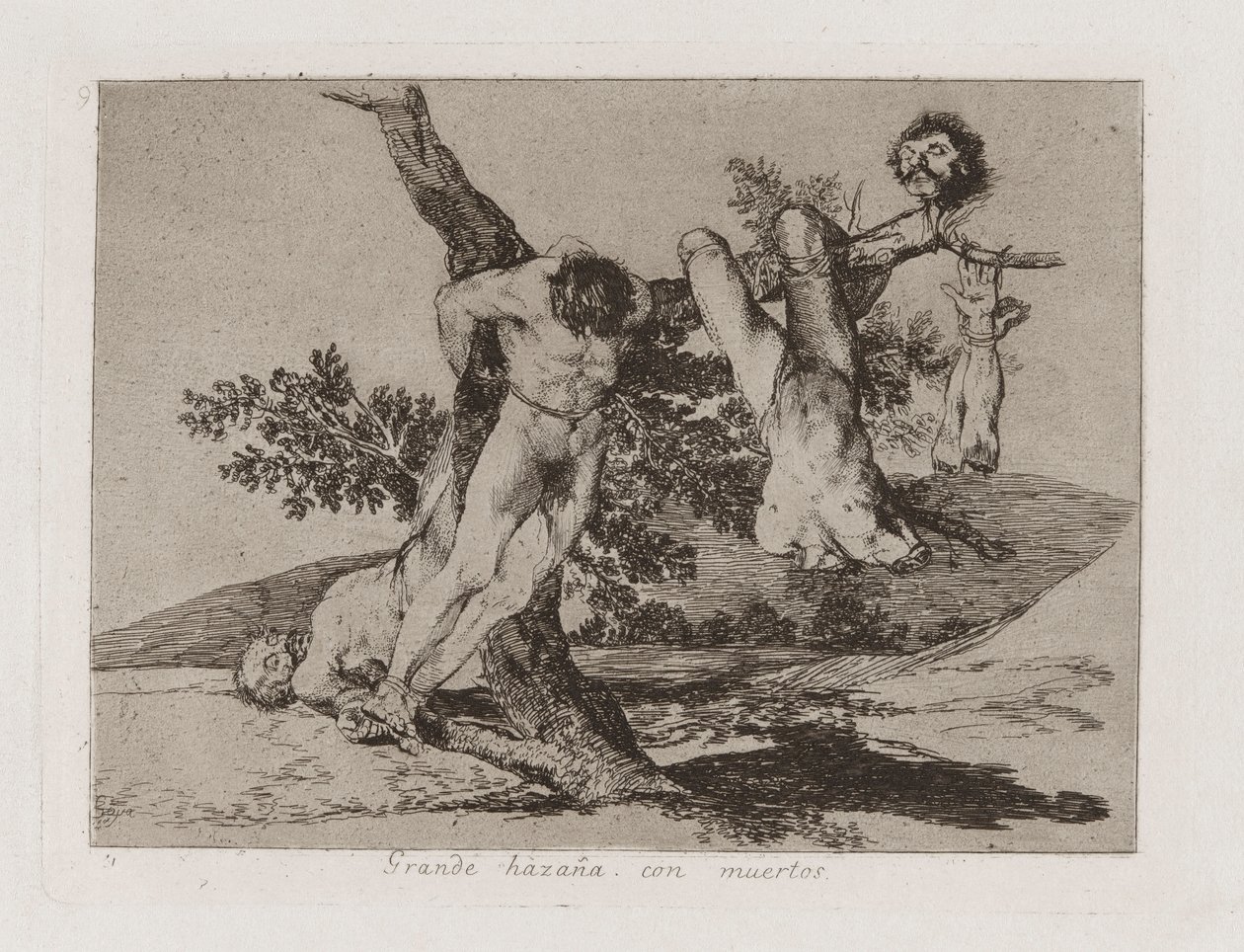 skvělý výkon! S mrtvými! (A Heroic Feat! With Dead Men!), Plate 39 z The Disasters of War od Francisco de Goya