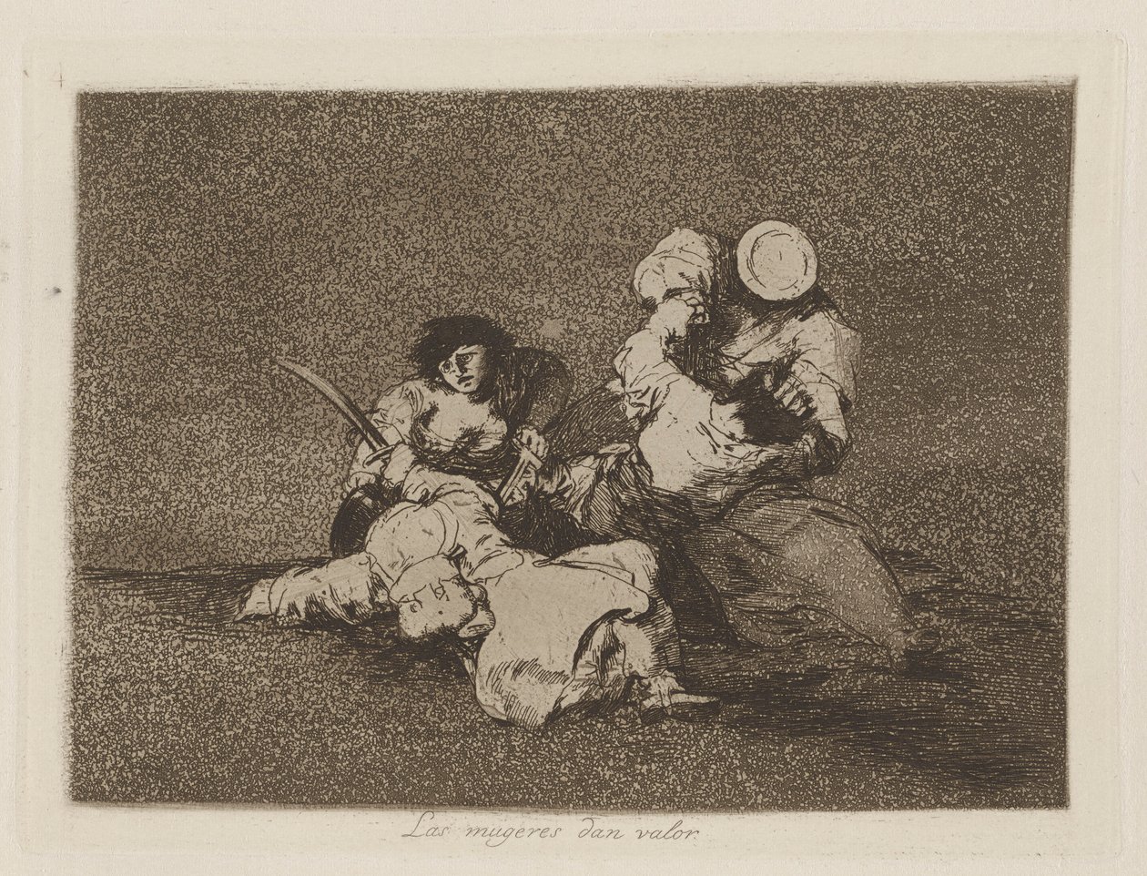 Las mugeres da valor (Ženy dávají odvahu), pl. 4 ze série The Disasters of War od Francisco de Goya
