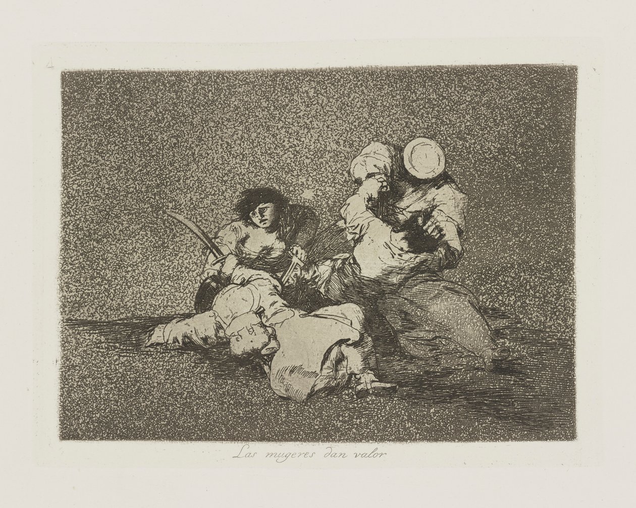 Ženy dávají hodnotu. (Ženy dávají odvahu.), pl. 4 ze série The Disasters of War od Francisco de Goya