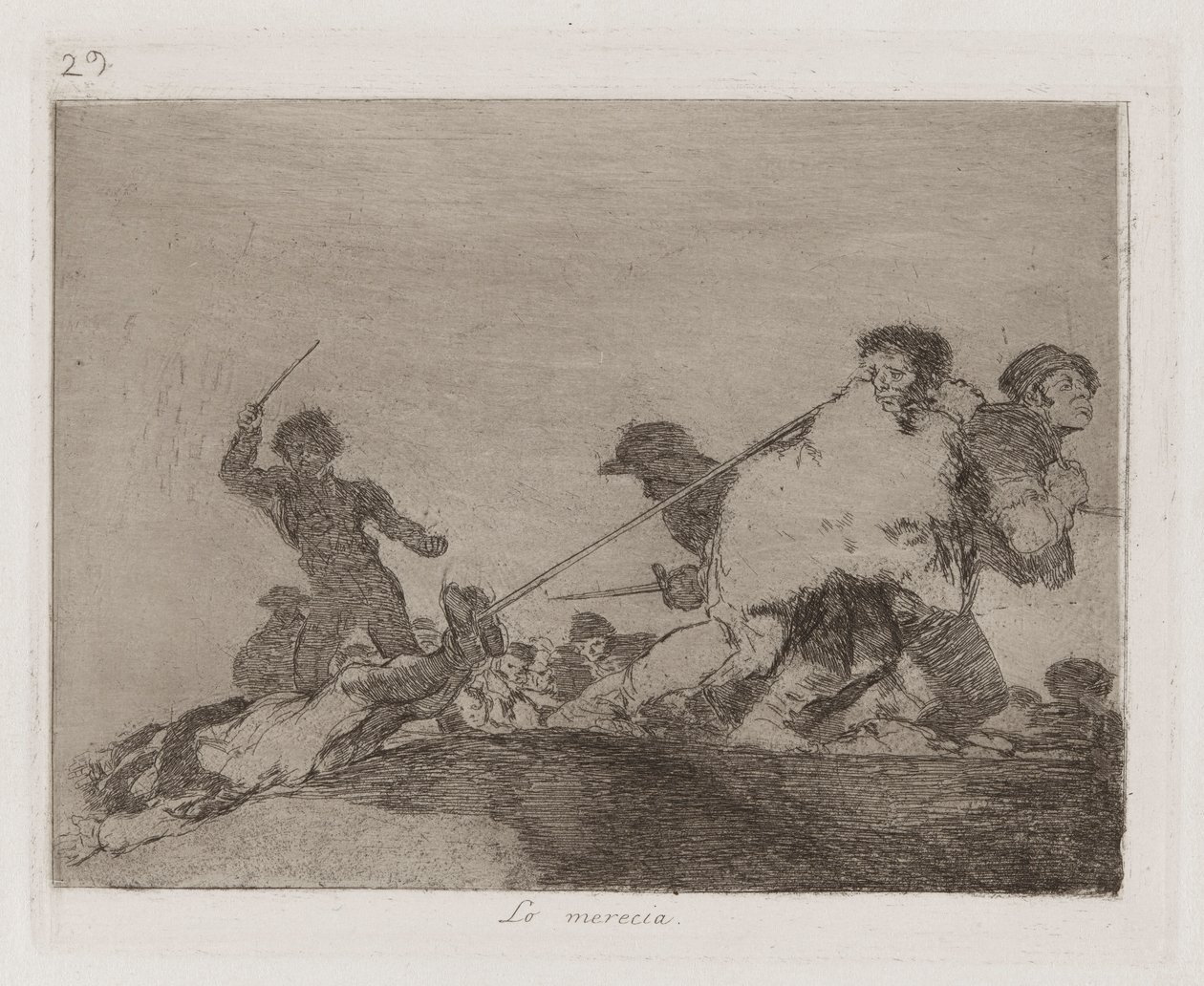 Zasloužil si to, deska 29 z The Disasters of War od Francisco de Goya