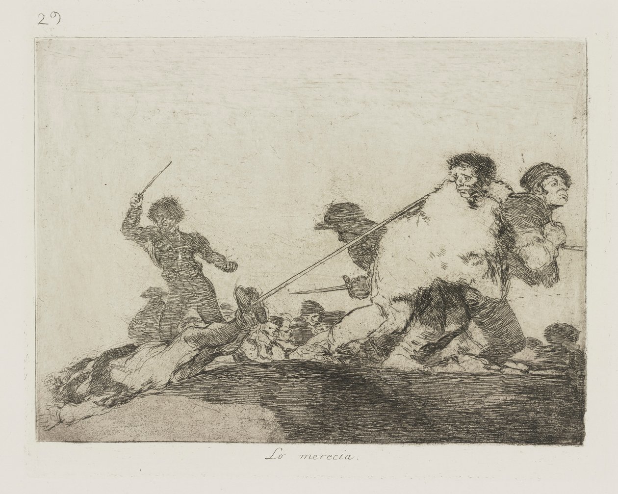 Zasloužil si to. (Zasloužil jsem si to.), pl. 29 ze série The Disasters of War od Francisco de Goya