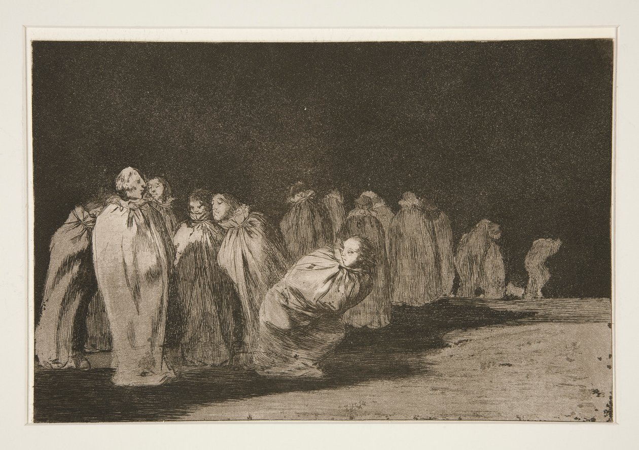 The Encased (Muži v pytlích), pl. 8 ze série Přísloví od Francisco de Goya