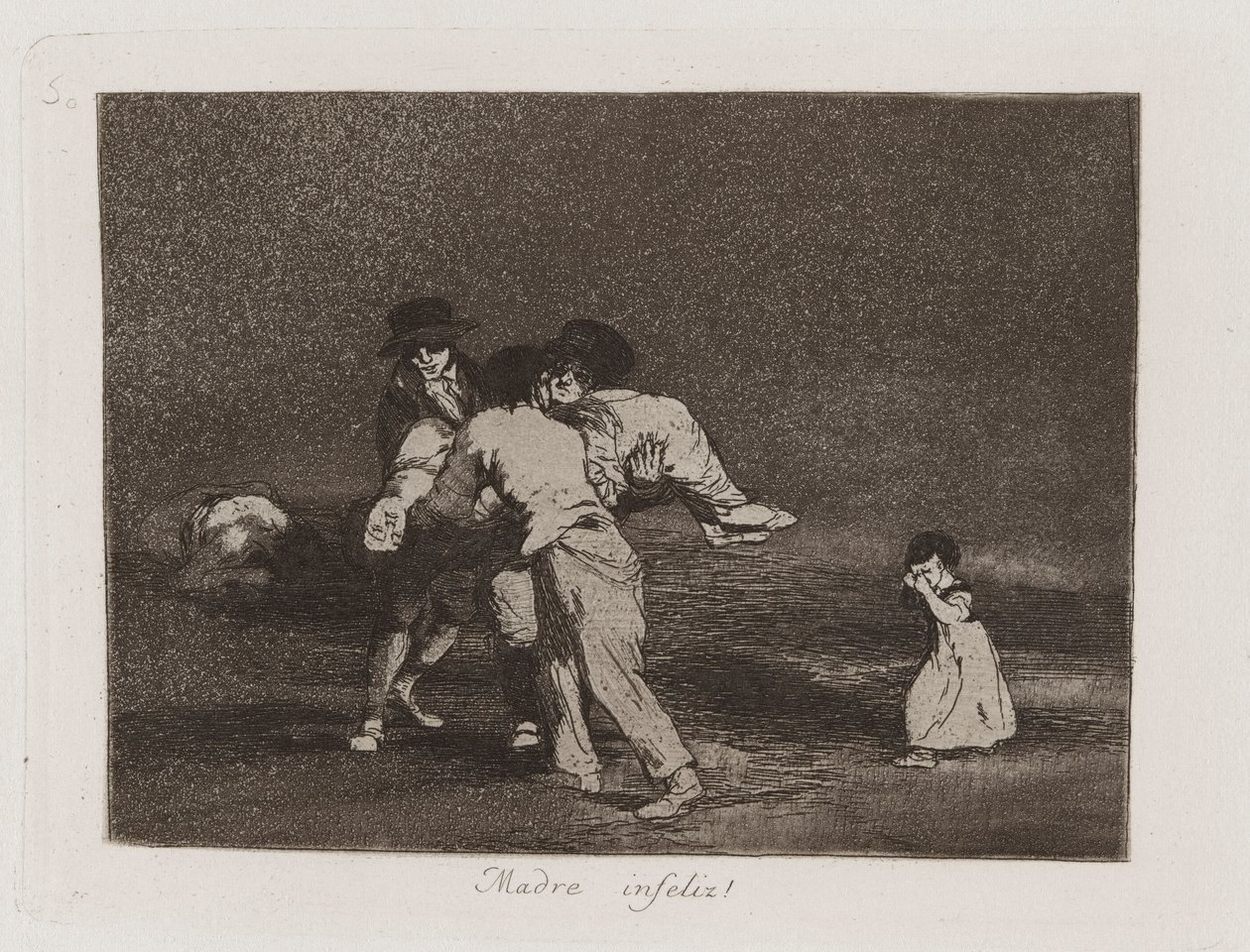Nešťastná matka! (Nešťastná matka!), Deska 50 z The Disasters of War od Francisco de Goya
