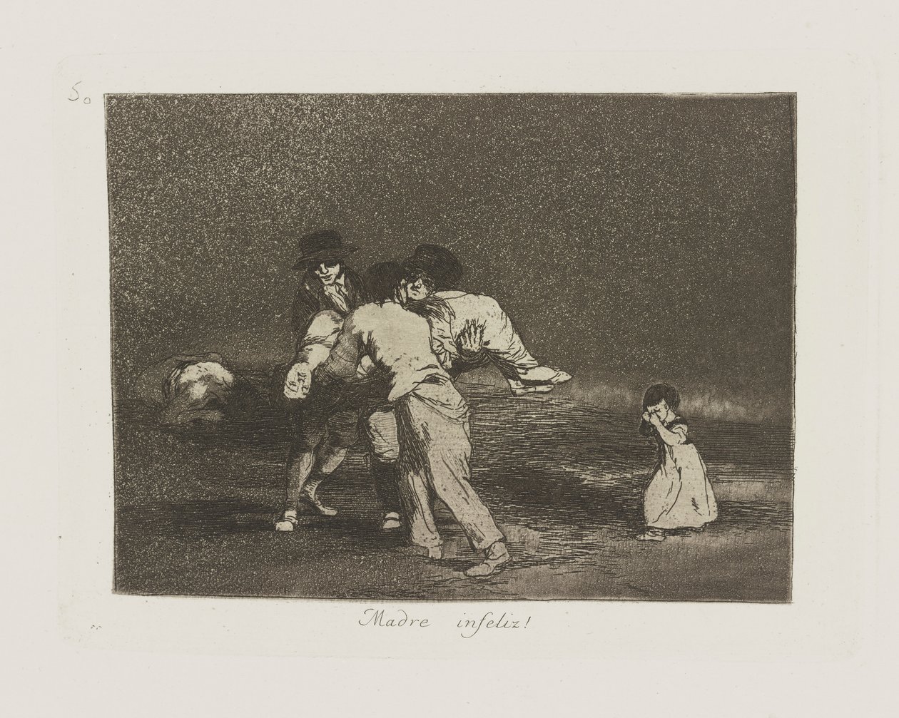 Nešťastná matka! (Nešťastná matka!), pl. 50 ze série The Disasters of War od Francisco de Goya