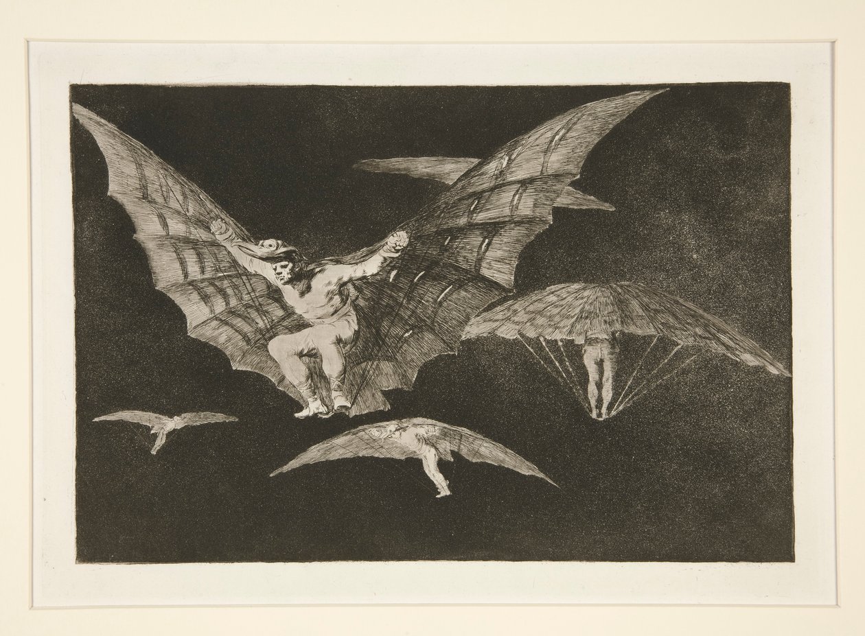 Způsob létání (A Way of Flying), pl. 13 ze série Přísloví od Francisco de Goya