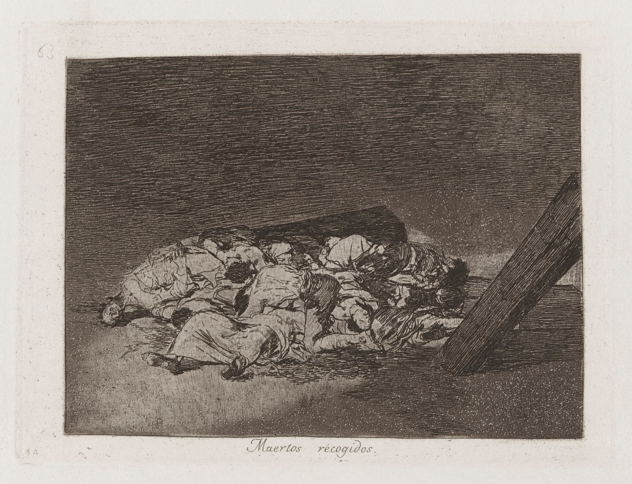 Sklizeň mrtvých, deska 63 z The Disasters of War od Francisco de Goya