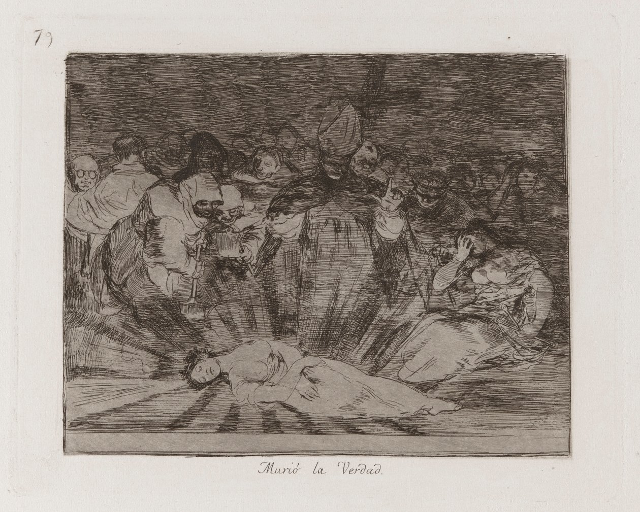 zemřel? Pravda zemřela, deska 79 z The Disasters of War od Francisco de Goya