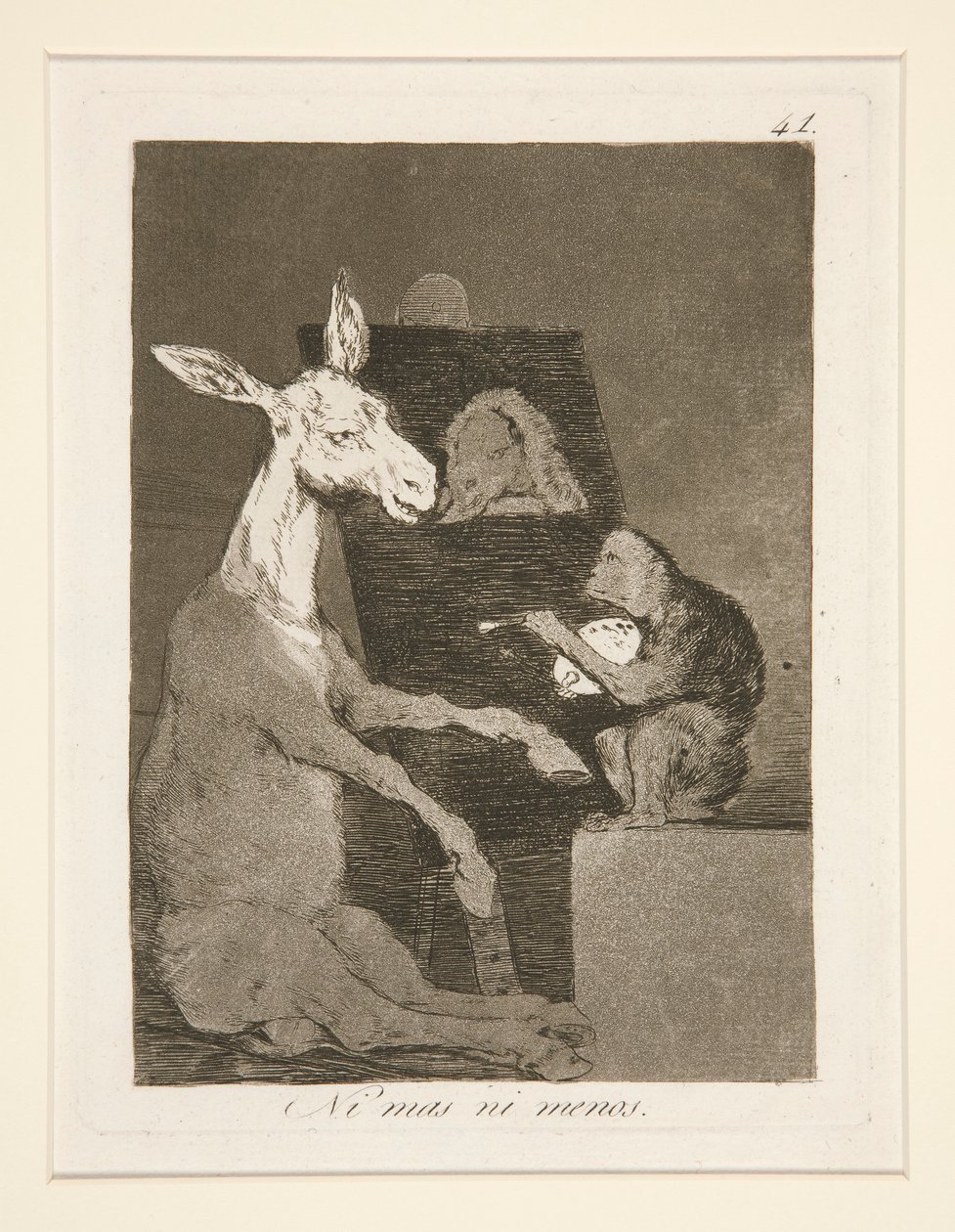 Ani více ani méně (Ani více ani méně), pl. 41 ze série The Whims od Francisco de Goya