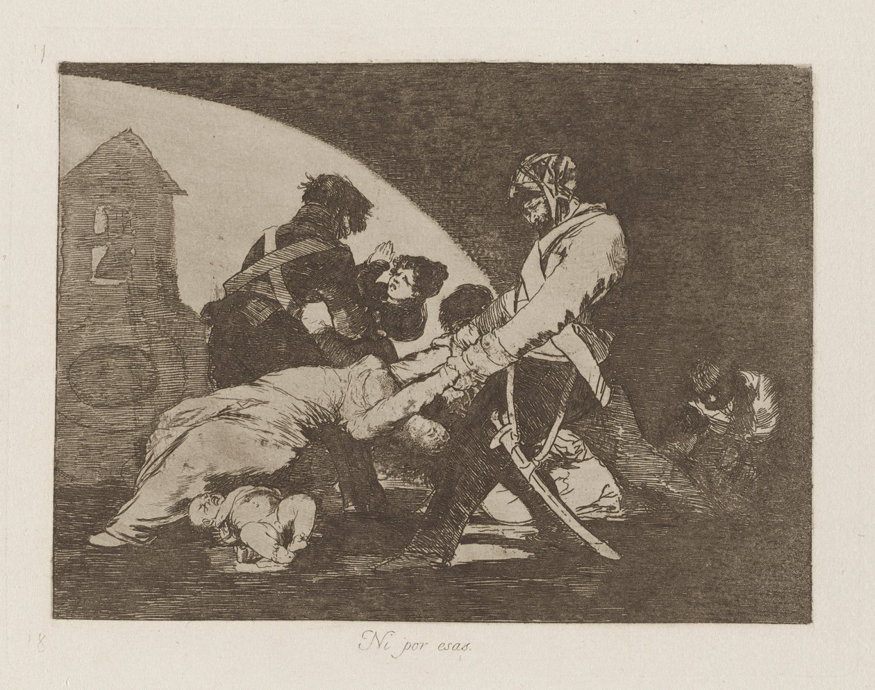 Ani do These, pl. 11 ze série The Disasters of War od Francisco de Goya
