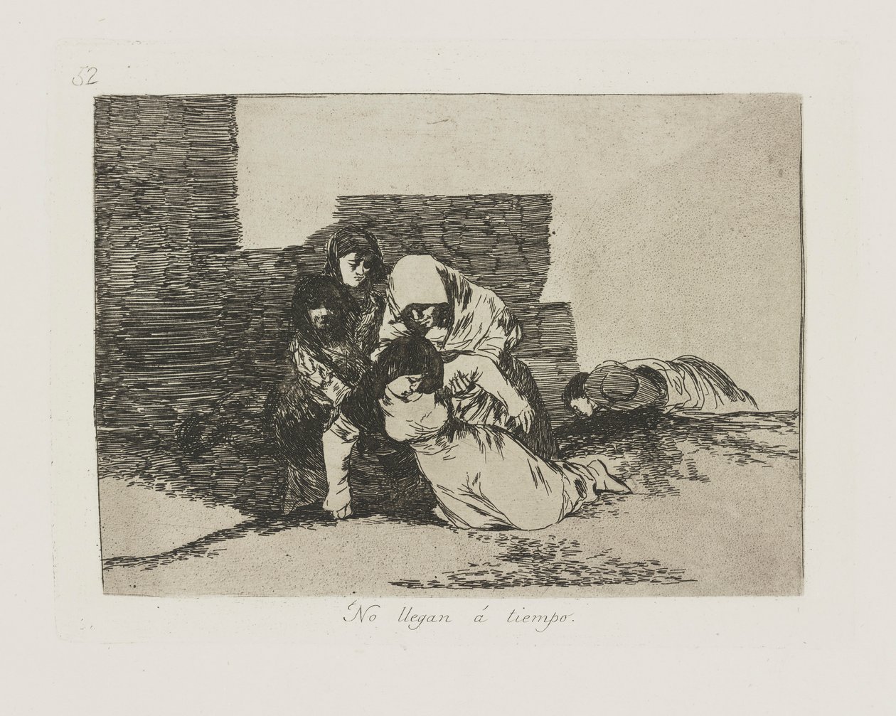 Nepřijdou? počasí. (Nepřijdou včas.), pl. 52 ze série The Disasters of War od Francisco de Goya