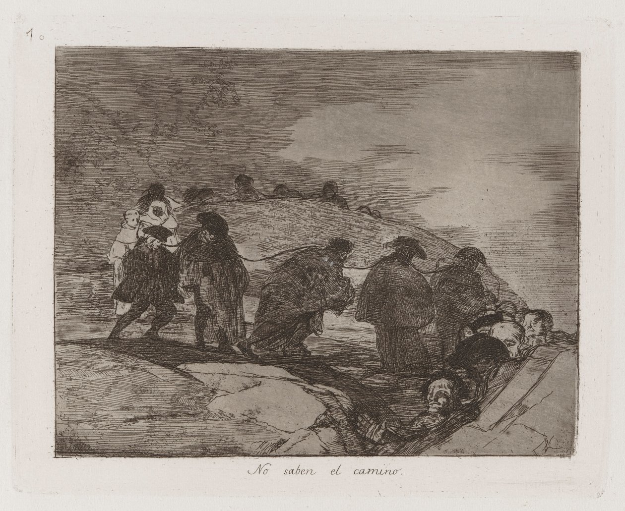 Oni neznají cestu, deska 70 z The Disasters of War od Francisco de Goya