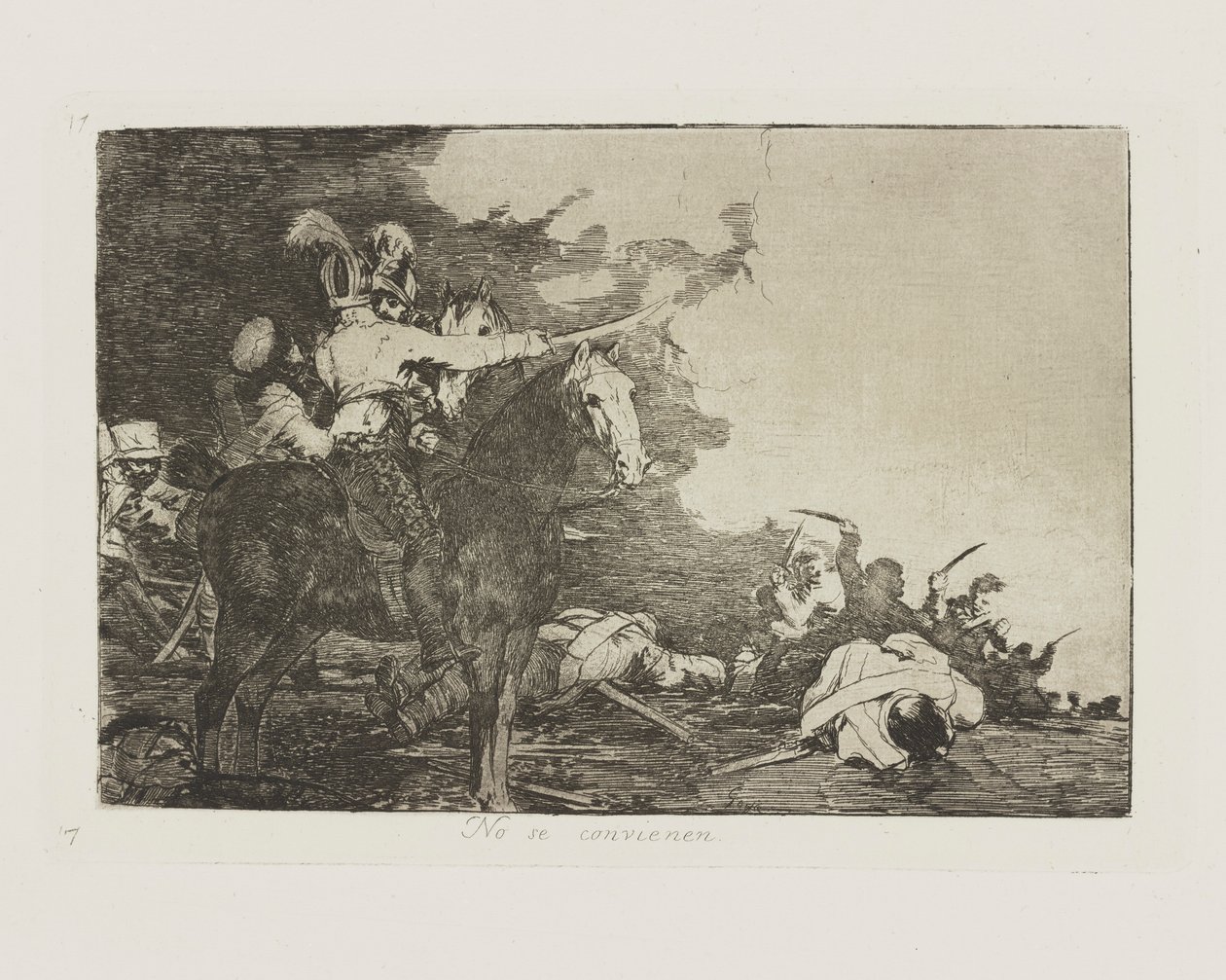 Nesouhlasí. (Nesouhlasí.), pl. 17 ze série The Disasters of War od Francisco de Goya