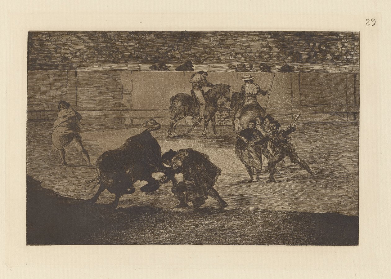 Pepe Illo sekne na býka (Pepe Illo Making the Pass of the od Francisco de Goya