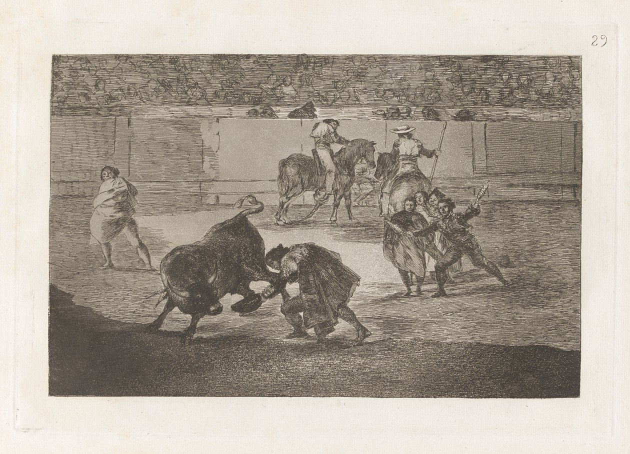 Pepe Illo sekne na býka (Pepe Illo Making the Pass of the od Francisco de Goya