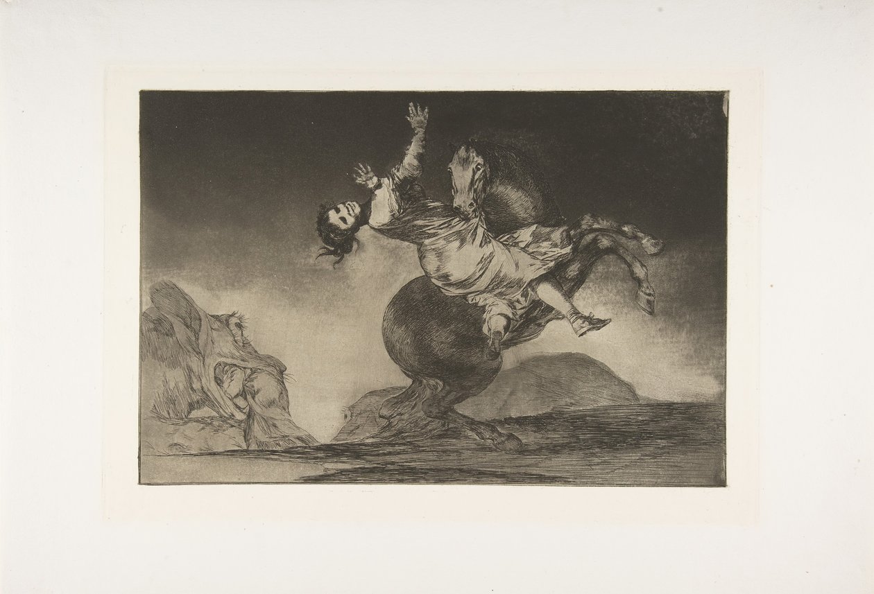 Talíř 10 od Nesourodých: Únosce koní, ca. 1816-23 publikováno 1864. od Francisco de Goya