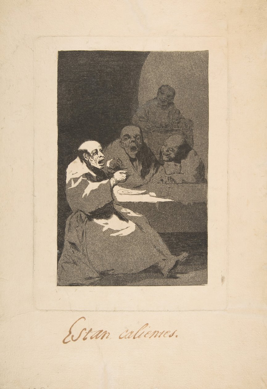 Talíř 13 z Los Caprichos: Oni jsou Hot Estan Calientes, 1797-98. od Francisco de Goya