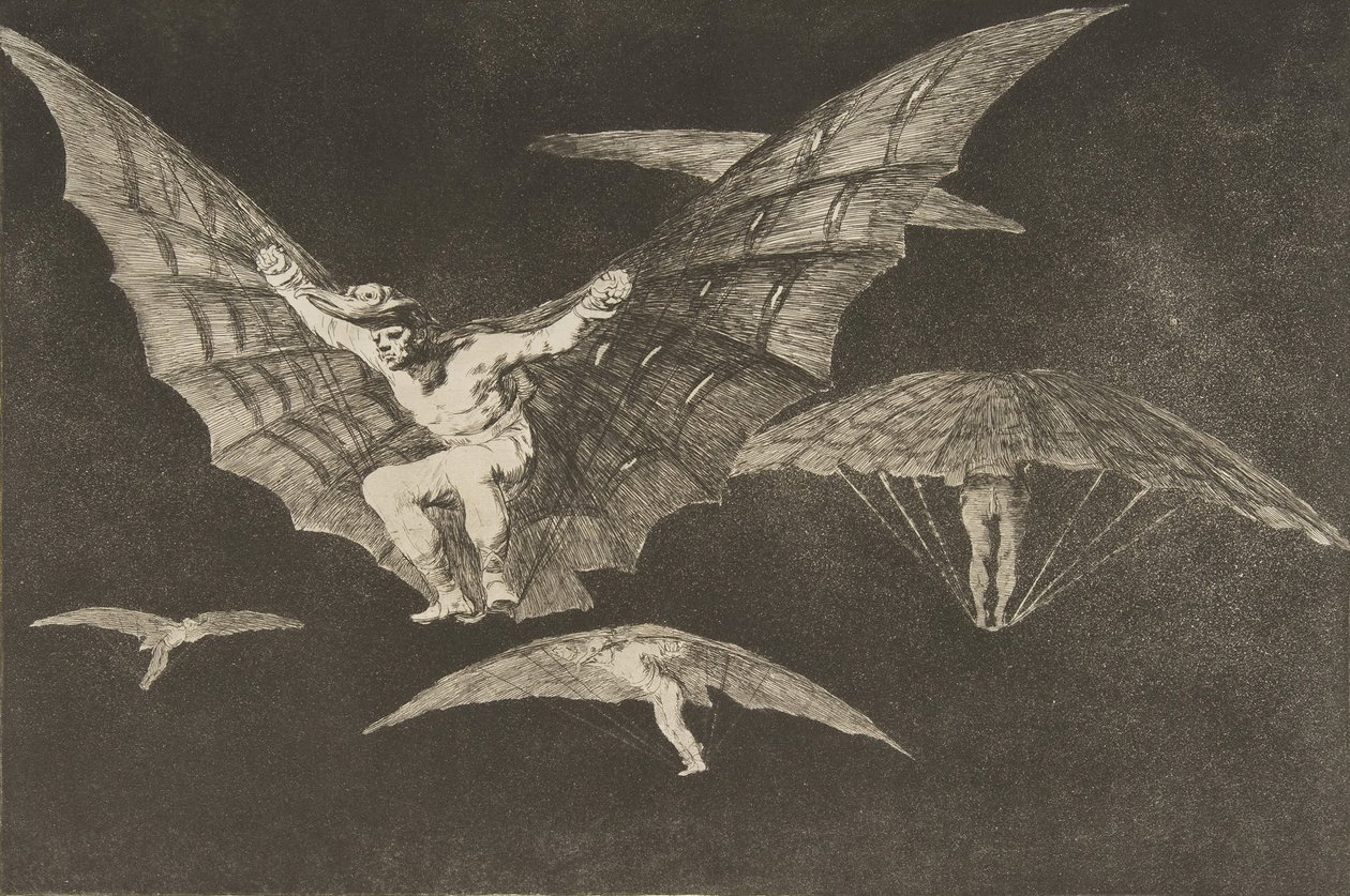 Deska 13 od Nesourodých: Způsob létání, ca. 1816-23 publikováno 1864. od Francisco de Goya