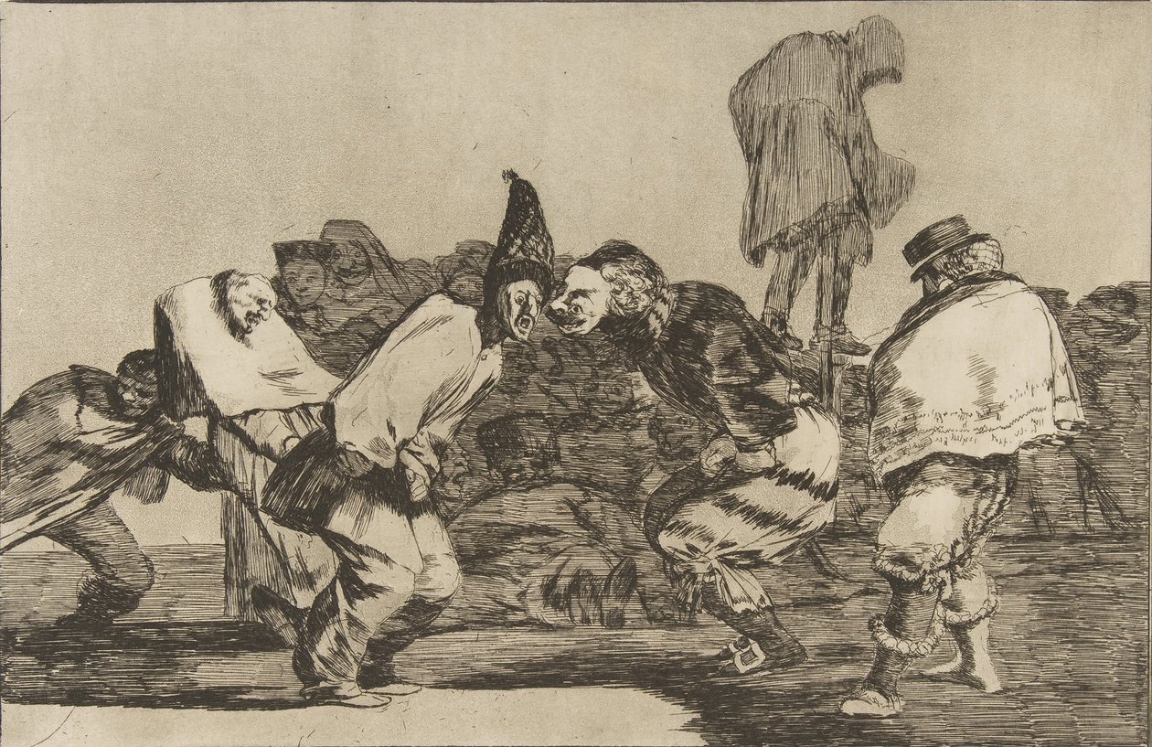 Deska 14 od Nesourodých: Carnival Folly, ca. 1816-23 publikováno 1864. od Francisco de Goya