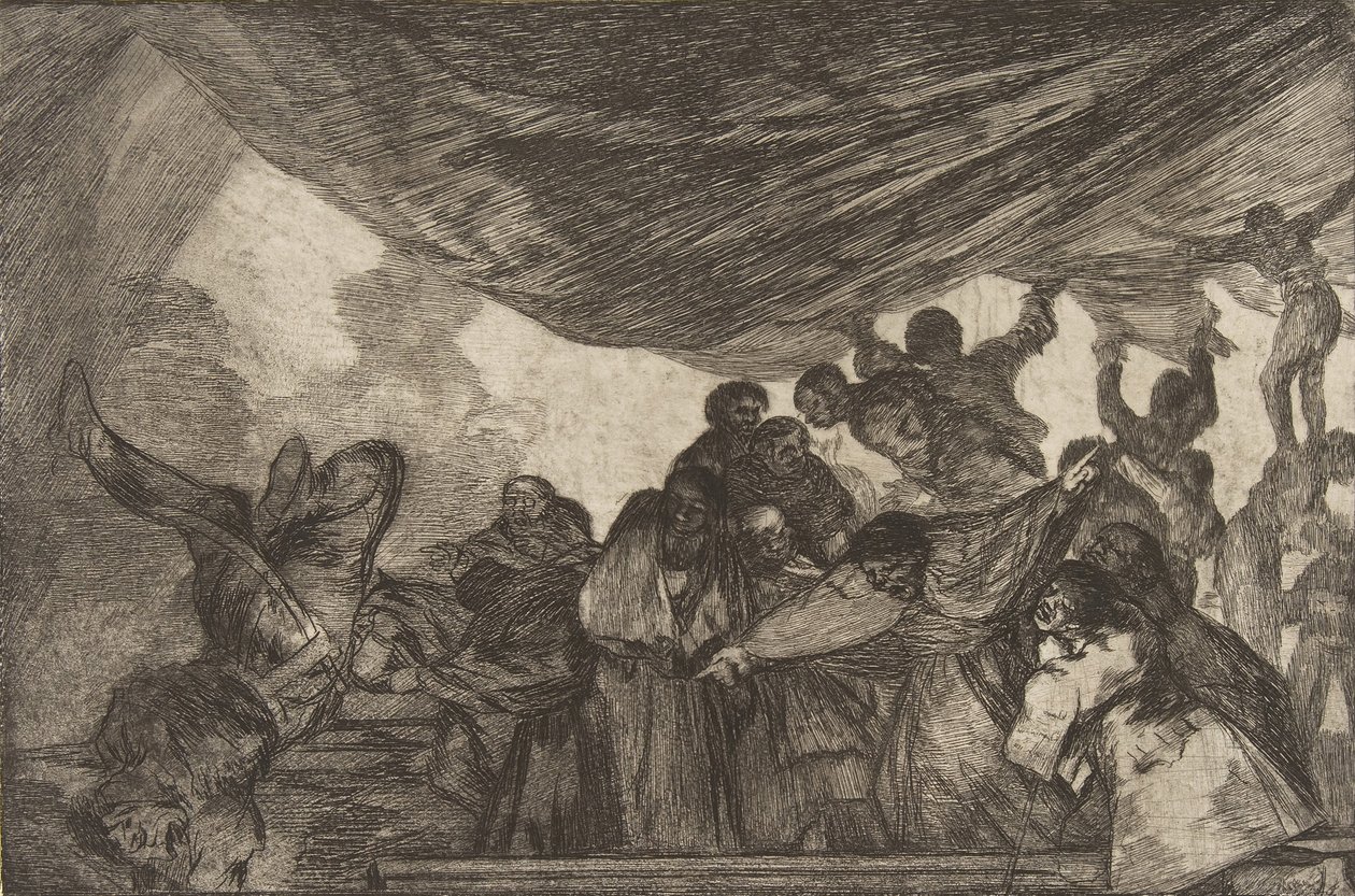 Deska 15 z Disparates: Clear Folly, ca. 1816-23 publikováno 1864. od Francisco de Goya