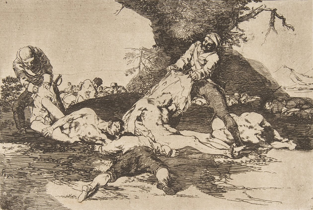 Talíř 16 z The Disasters of War Los Desastres de La Guerra: Oni ..., 1810 publikovaný v roce 1863. od Francisco de Goya
