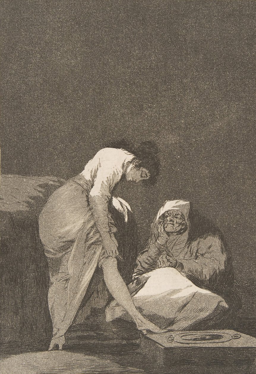 Talíř 17 z Los Caprichos: Je pěkně natažený od Francisco de Goya