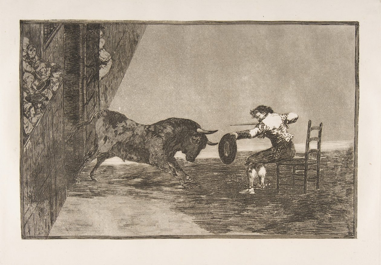Deska 18 Tauromaquia: Odvaha Martincha v ringu v Zaragoze, 1816. od Francisco de Goya