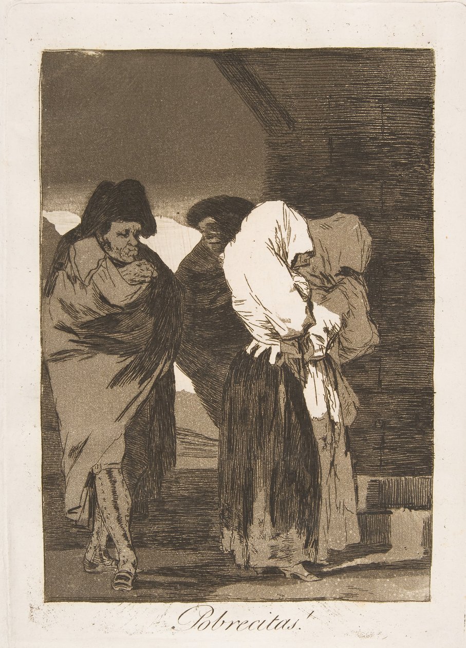 Talíř 22 z Los Caprichos: Chudinky holčičky! Pobrecitas!, 1799. od Francisco de Goya