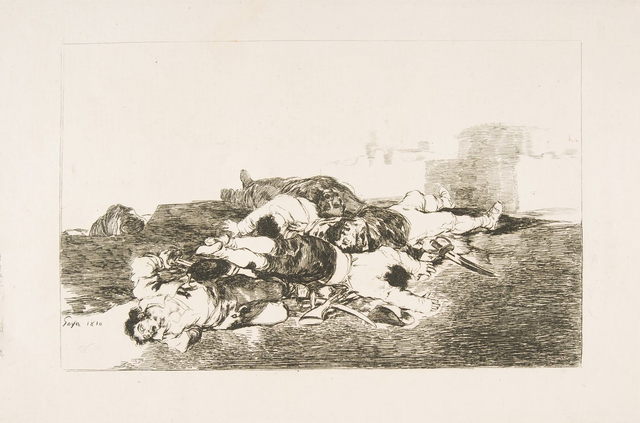 Deska 22 z The Disasters of War Los Desastres de la Guerra: Ještě horší. Oba a..., 1810. od Francisco de Goya