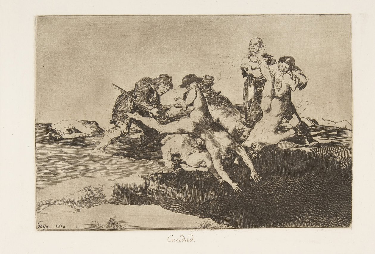 Talíř 27 z The Disasters of War Los Desastres de la Guerra: Char..., 1810 publikovaný v roce 1863. od Francisco de Goya