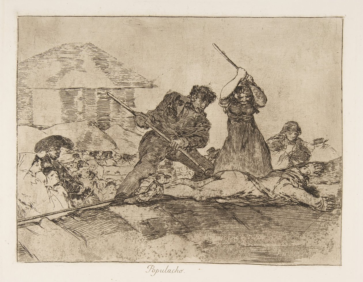 Talíř 28 z The Disasters of War Los Desastres de la Guerra: Rabbl..., 1810 publikováno 1863. od Francisco de Goya