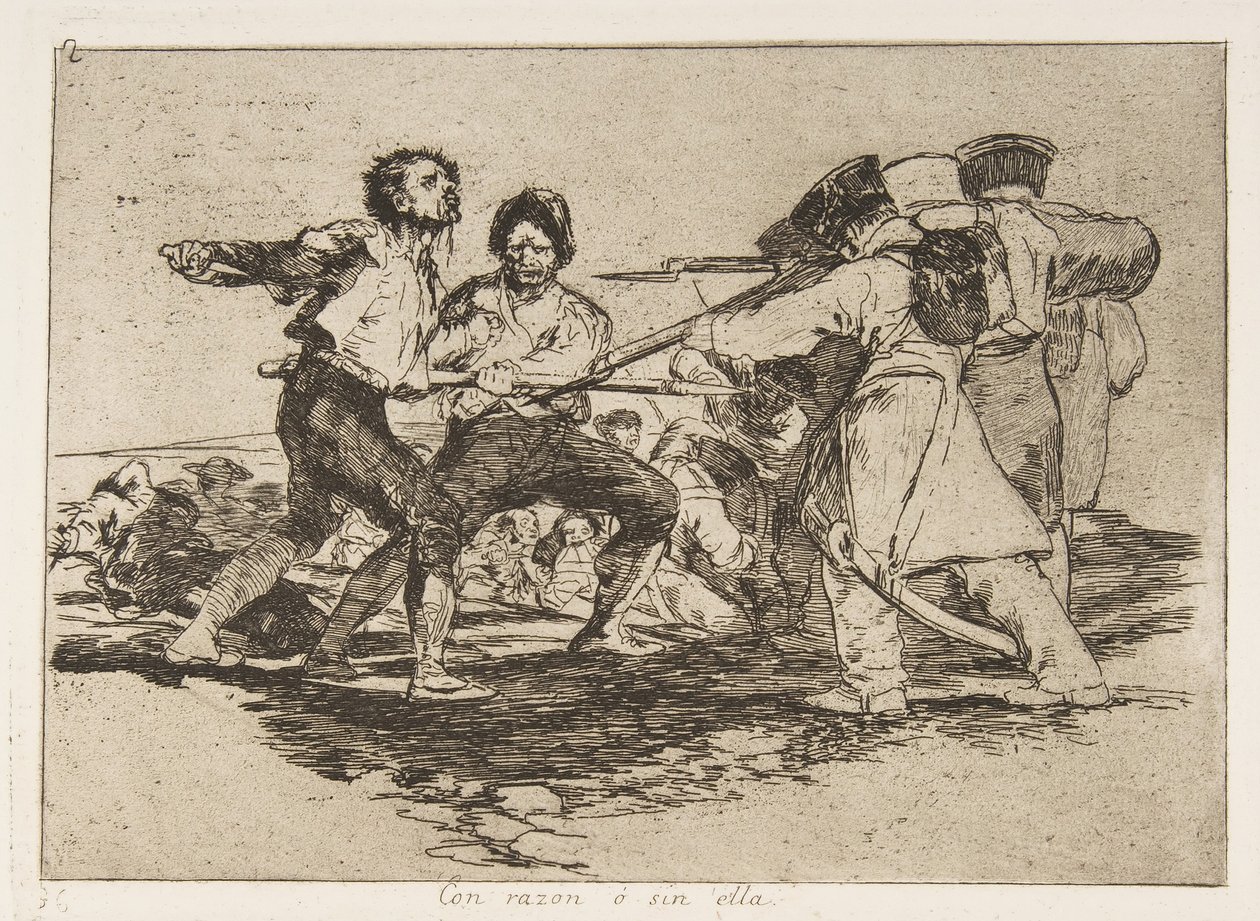 Deska 2 z The Disasters of War Los Desastres de la Guerra: Rightl..., 1810 publikovaná v roce 1863. od Francisco de Goya