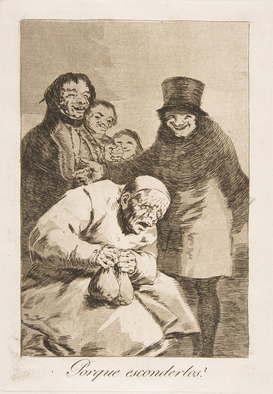 Talíř 30 z Los Caprichos: Proč je skrývat Porque esconderlos, 1799. od Francisco de Goya