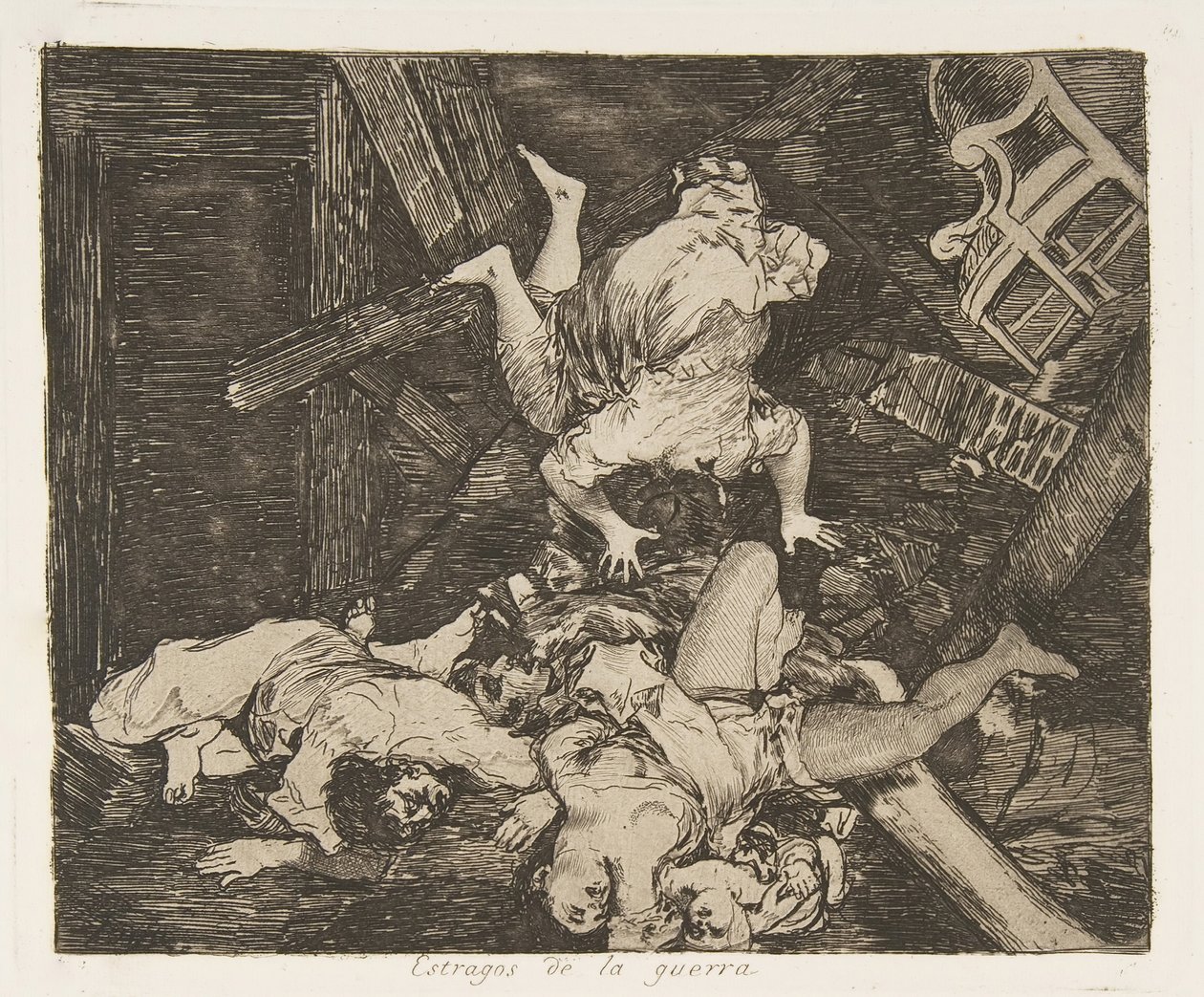Talíř 30 z The Disasters of War Los Desastres de la Guerra: Ravag..., 1810 publikovaný v roce 1863. od Francisco de Goya