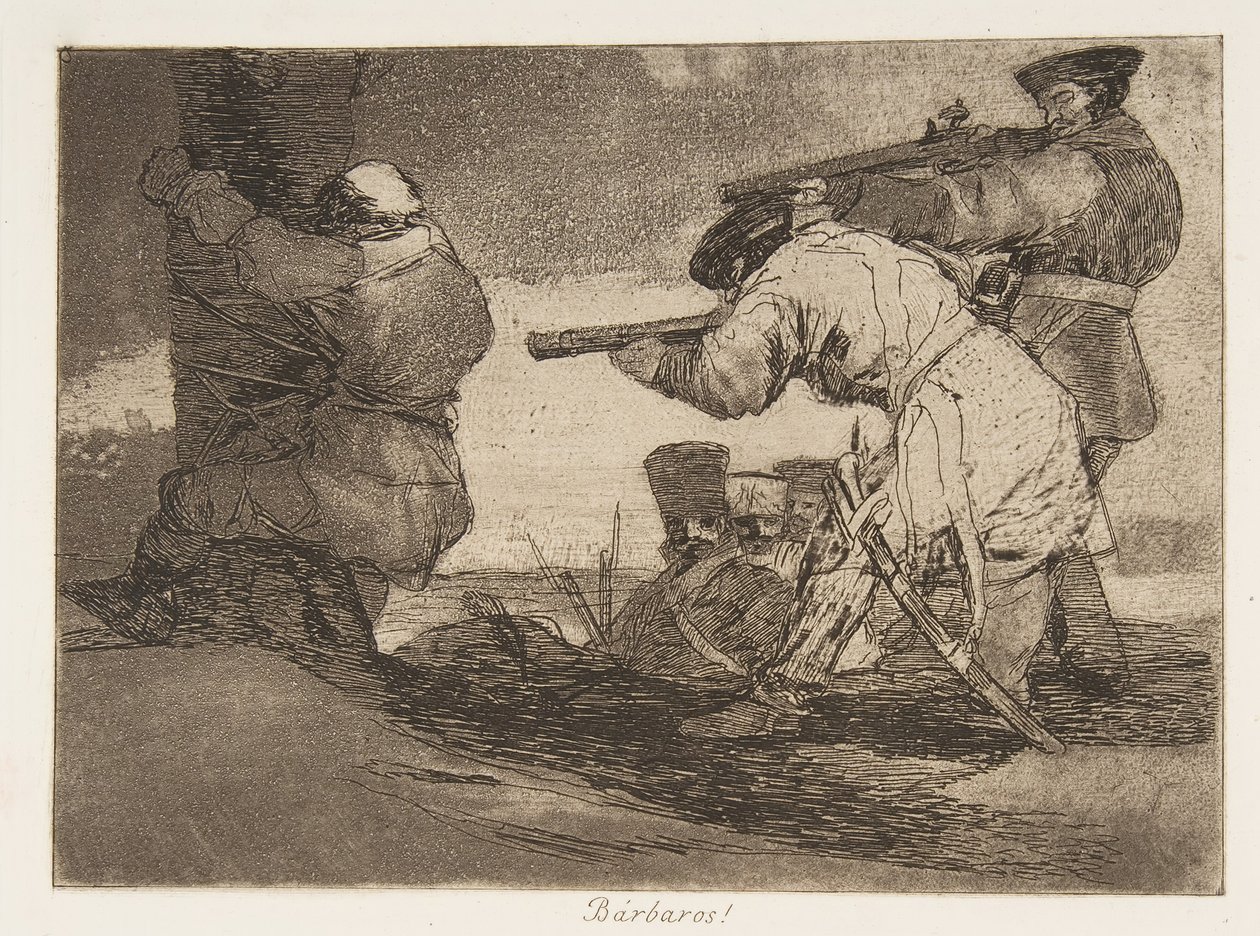 Deska 38 z The Disasters of War Los Desastres de La Guerra: Barba..., 1810 publikovaná v roce 1863. od Francisco de Goya