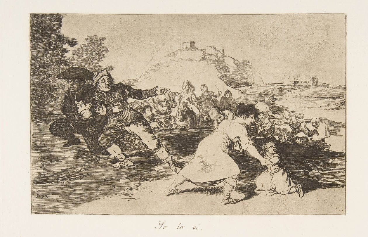 Deska 44 z The Disasters of War Los Desastres de la Guerra: Viděl jsem..., 1810 publikovaná v roce 1863. od Francisco de Goya