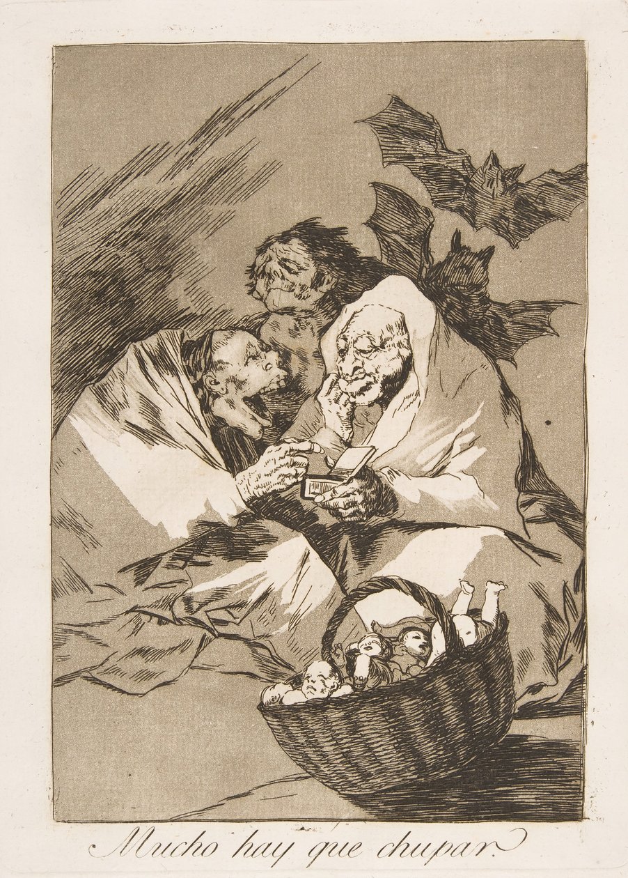 Talíř 45 z Los Caprichos: Je tu spousta k sání od Francisco de Goya